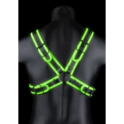 Ouch! Glow Harnais phosphorescent Cross Glow Noir-Vert Néon